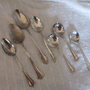Vtg silver/silver plate spoon assortment